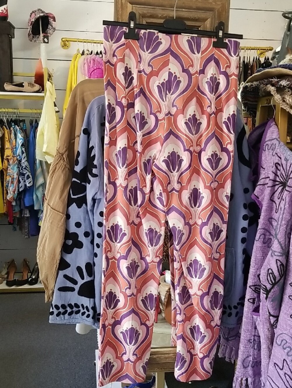 Zara Purple & Peach Retro Floral Skirt - Picture 5 of 7